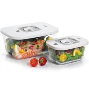 Pack de 2 Recipientes de Cristal Laica VT33060/ con Funcion al Vacio/ Capacidade 0.5 - 1.5L