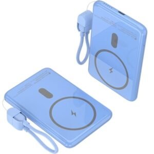 Powerbank 5000mAh Leotec LEPOWW20W5B/ 20W/ Wireless/ Azul/ Incluye Cabo USB Tipo-C