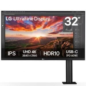 Monitor Profesional LG UltraFine Display 32UN880K-B 31.5"/ 4K/ Multimedia/ Regulable en altura/ Preto