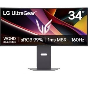 Monitor Gaming Ultrapanorámico Curvo LG UltraGear 34G600A-B 34"/ WQHD/ Multimedia/ 5ms/ 160Hz/ VA/ Regulable en Altura/ Preto