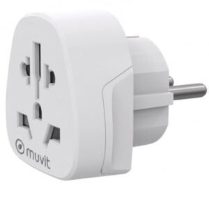 Ficha Universal Muvit For Change MCADP0007/ 1 Toma de Corriente/ Branco