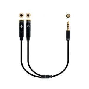 Cabo Estéreo Nanocable 10.24.1202/ Jack 3.5 Macho - 2x Jack 3.5 Hembra/ 30cm/ Preto