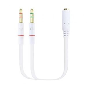 Cabo Estéreo Nanocable 10.24.1203/ Jack 3.5 Hembra - 2x Jack 3.5 Macho/ 20cm/ Branco