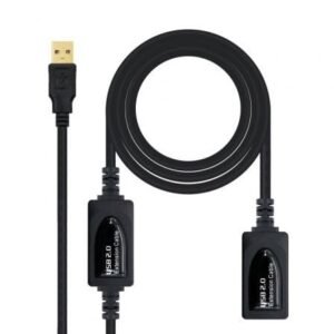 Cabo Alargador USB 2.0 Nanocable 10.01.0212/ USB Macho - USB Hembra/ 10m/ Preto