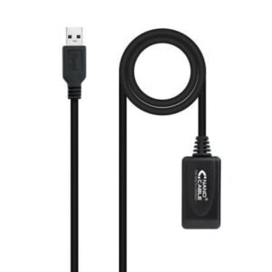 Cabo Alargador USB 3.0 con Amplificador Nanocable 10.01.0311/ USB Macho - USB Hembra/ 5m/ Preto