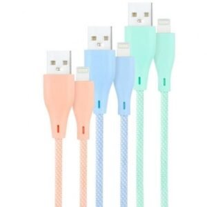 Cabos USB 2.0 Lightning Nanocable 10.10.0401-CO1/ USB Macho - Lightning Macho/ 1m/ 3 Unidades/ Rosa, Azul y Verde