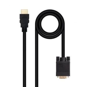 Cabo Conversor Nanocable 10.15.4348/ HDMI Macho - VGA Macho/ 1.8m/ Preto