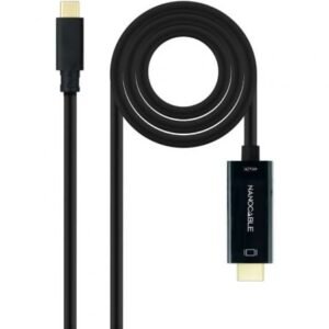 Cabo Conversor Nanocable 10.15.5135/ USB Tipo-C Macho - HDMI Macho/ 5m/ Preto