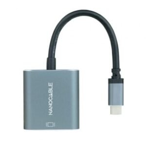 Cabo Conversor Nanocable 10.16.4103-G/ USB Tipo-C Macho - DVI-D (24+1) Hembra/ 15cm/ Cinzento