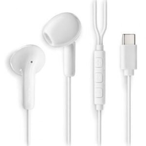 Auscultadores Intrauditivos NGS Cross Glide/ con Microfone/ USB Tipo-C/ Brancos