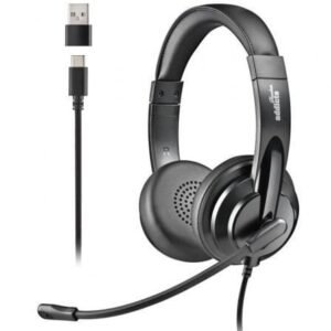 Auscultadores NGS VOX605 USB-C/ con Microfone/ USB Tipo-C/ Pretos