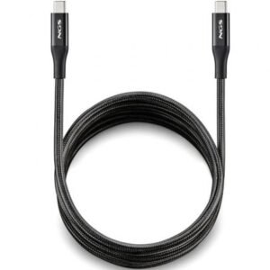 Cabo USB 4.0 Tipo-C NGS KNÃOT/ USB Tipo-C Macho - USB Tipo-C Macho/ Hasta 240W/ 40Gbps/ 2m/ Preto