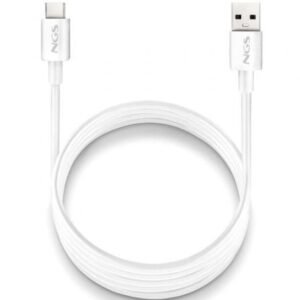 Cabo USB 2.0 NGS ZYRO-AC/ USB Macho - USB Tipo-C Macho/ Hasta 15W/ 480Mbps/ 1m/ Branco