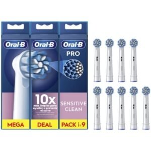 Cabezal de Recambio Braun para cepillo Braun Oral-B Sensitive Clean/ Pack 9 uds