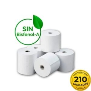 Caixa de Rollos Papel Térmico Genérico 57x35 210U BPA/ 57 x 35mm/ 210 unidades