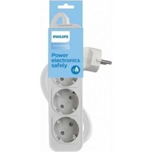 Regleta con Interruptor Philips CHP2134W/12/ 3 Tomas de corriente/ Cabo 1.5m/ Branco