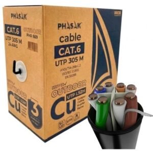 Bobina de Cabo RJ45 UTP Phasak PHR 669 Cat.6/ 305m/ Cinzento