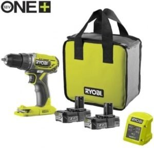 Taladro-Atornillador Sin Cabo Ryobi ONE+ R18DD2-220S/ 2 baterías 18V 2,0 Ah/ Carregador 1,5 A/ Bolsa de Transporte