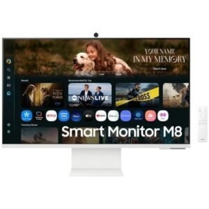 Smart Monitor Samsung M8 M80F S32FM801UU 32"/ 4K/ Multimedia/ Regulable en altura/ Smart TV/ Webcam/ Branco