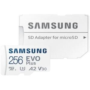 Placa de Memória Samsung EVO Plus 2023 256GB microSD XC con Adaptador/ Clase 10/ 160MBs