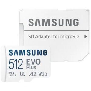 Placa de Memória Samsung EVO Plus 2023 512GB microSD XC con Adaptador/ Clase 10/ 160MBs