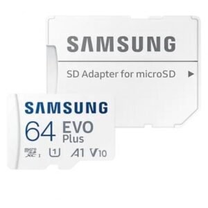 Placa de Memória Samsung EVO Plus 2023 64GB microSD XC con Adaptador/ Clase 10/ 160MBs