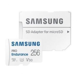 Placa de Memória Samsung Pro Endurance 256GB microSD XC con Adaptador/ Clase 10/ 100MBs