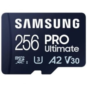 Placa de Memória Samsung Pro Ultimate 256GB microSD XC con Adaptador/ Clase 10/ 200MBs