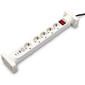 Regleta con interruptor Salicru SAFE 5S+/ 4 Tomas de corriente/ 1 Master/ 2 USB Tipo-C/ 1 USB/ Cabo 1.4m/ Branca