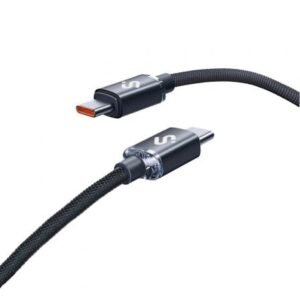 Cabo USB 2.0 Tipo-C Subblim Optimus/ USB Tipo-C Macho - USB Tipo-C Macho/ Hasta 60W/ 480Mbps/ 1m/ Preto