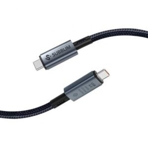 Cabo USB 4.0 Tipo-C Subblim Cabo High/ USB Tipo-C Macho - USB Tipo-C Macho/ Hasta 240W/ 40Gbps 1.5m/ Preto