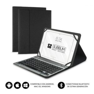 Capa con Teclado Subblim Keytab Pro Bluetooth para Tablets de 10.1"-10.8"/ Preta