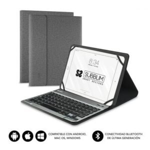 Capa con Teclado Subblim Keytab Pro Bluetooth para Tablets de 9.6"-10.8"/ Cinzento