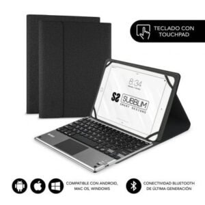 Capa con Teclado Subblim Keytab Pro Bluetooth Touchpad para Tablets de 9.6"-10.8"/ Preta