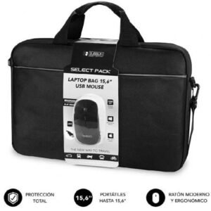 Maletín + Rato Subblim Select Pack para Portátiles hasta 15.6"/ Cinta para Trolley/ Preto