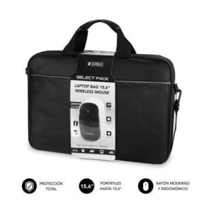 Maletín + Rato Sem fios Subblim Select Pack para Portátiles hasta 15.6"/ Cinta para Trolley/ Preto