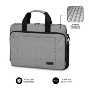Maletín Subblim Air Padding Laptop Bag para Portátiles hasta 14"/ Cinta para Trolley/ Cinzento