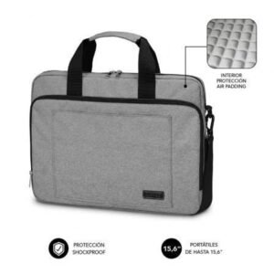 Maletín Subblim Air Padding Laptop Bag para Portátiles hasta 15.6"/ Cinta para Trolley/ Cinzento