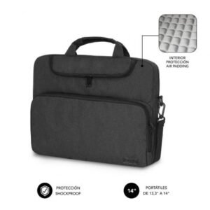 Maletín Subblim Air Padding para Portátiles hasta 14"/ Cinzento Oscuro