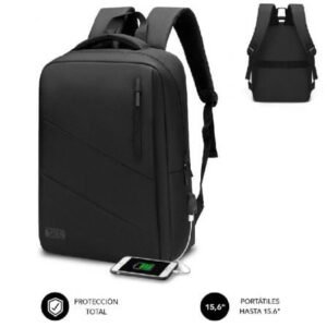 Mochila Subblim City Backpack para Portátiles hasta 15.6"/ Puerto USB/ Preta