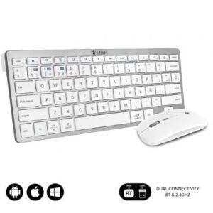 Teclado y Rato Sem fios Subblim OCO010 Combo Multidispositivo Compacto/ Plata