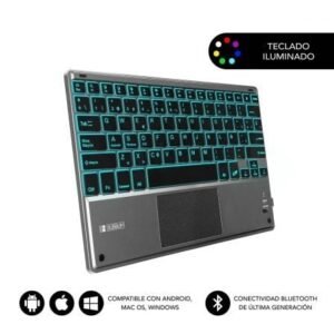 Teclado Compacto Sem fios Subblim Touchpad Smart Blacklit/ Cinzento
