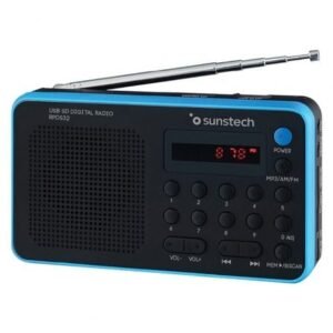 Radio Portátil Sunstech RPDS32BL/ con Bateria/ Preta y Azul