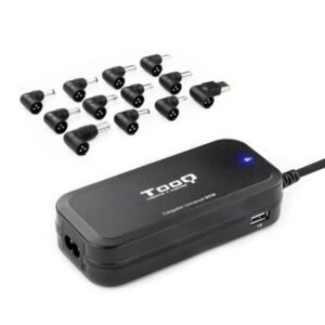 Carregador de Portátil TooQ TQLC-90BS02AT/ 90W/ 2xUSB/ Automático/ 12 Conectores/ Voltaje 12-20V