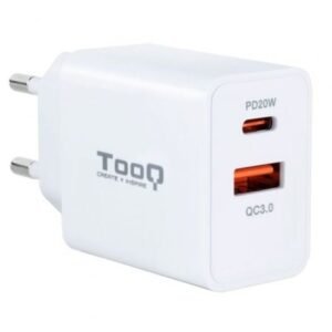 Carregador de Pared TooQ TQWC-2SC04WT/ 1xUSB Tipo-C/ 1xUSB/ 20W