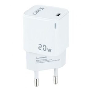 Carregador de Pared TooQ TQWC-PD20WT/ 1xUSB Tipo-C/ 20W/ Branco