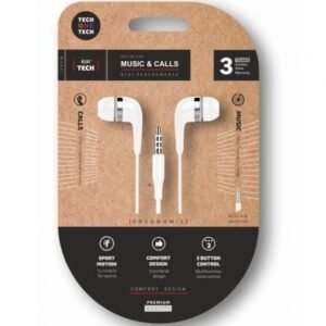 Auscultadores Intrauditivos Tech One Tech soft earTECH TEC1004/ con Microfone/ Jack 3.5/ Brancos