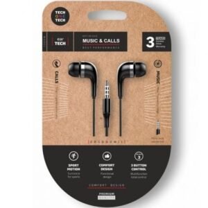Auscultadores Intrauditivos Tech One Tech soft earTECH TEC1005/ con Microfone/ Jack 3.5/ Pretos