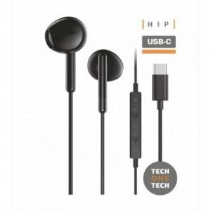 Auscultadores Intrauditivos Tech One Tech earTECH TEC1302/ con Microfone/ USB Tipo-C/ Pretos