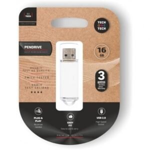 Pendrive 16GB Tech One Tech Basic USB 2.0/ Branco